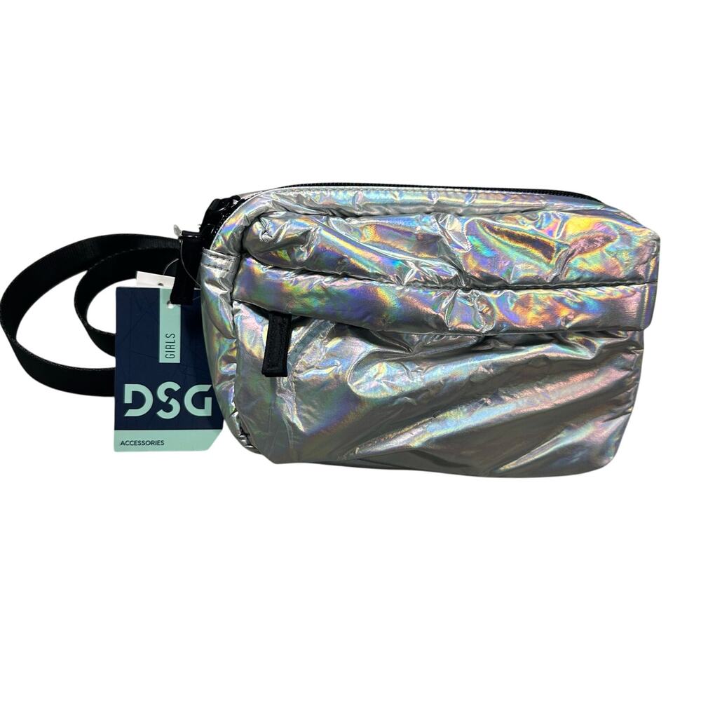 DSG Silver Holographic Girl's Waist Belt Bag